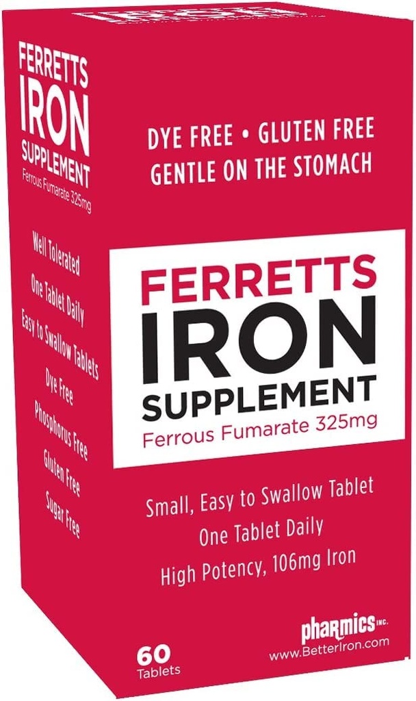 Iron Tablets 325mg Ferrous Fumarate 4 Pack (240 Celkem)