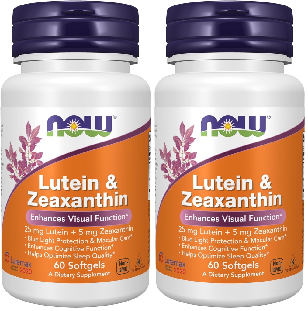 Nyní doplňky, Lutein & Zeaxanthin s 25 mg Luteinu a 5 mg Zeaxanthinu, 60 Softgels (balení po 2)