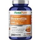 NusaPure Boswellia Serrata 10 000 mg per Veggie Caps 200 Počet (Konec 20: 1, Non- GMO, Vegan, Bioperin) Ayurvedic Herb: Indian Olibanum, Frankincense