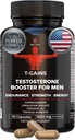 Anabolický Booster & Muscle Builder, T-GAINS Testosteron dodatek pro muže, TRT Test Booster & Estrogen Blocker, HGH doplňky pro muže - Tongkat Ali Fadogia Agrestis pro růst svalů, 120 Caps