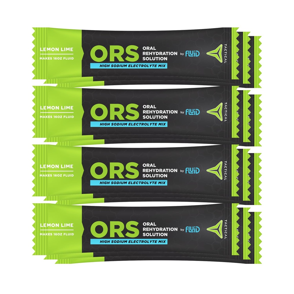 Tekuté taktické - ORS (Oral Rehydratation Solution), Recover Faster, Extreme Dehydratation Electrolytes, 12pack (Lemon Lime)