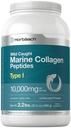 Horbäach Marine Collagen Powder 2.2 lbs OF 124; Hydrolyzované Collagen Peptides OF 124; Neochucené 124; Keto, Paleo, Non- GMO, gluten zdarma dodatek