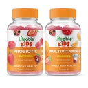 Živý Probiotický 2 miliardy CFU děti + Multivitamin děti, Gummies Bundle - Velký přípitek, dodatek vitamínu, gluten zdarma, GMO zdarma, žvýkací žlab