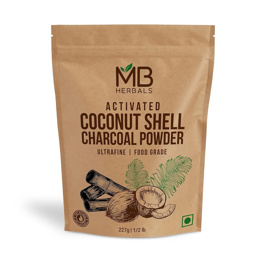 MB Herbals Activated Charcoal Powder from Coconut Shell 8 oz (227 Gram / 0, 5 LB) CLAS124; For EXTERNAL use POUZE 124; Face Packs and Maskles CLAS124; Soap Making CLAS124; Tooth Powder