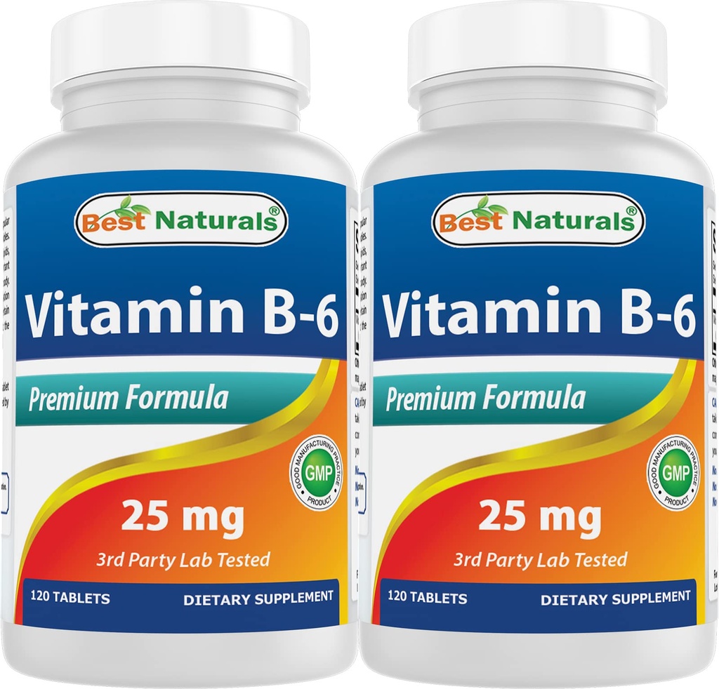 Nejlepší Naturals Vitamin B6 25mg, 120 tablet (120 kusů)