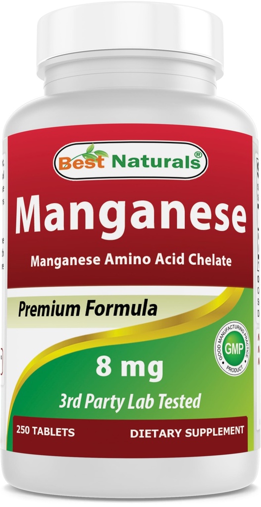 Nejlepší Naturals Manganese (Mangan Amin Acid Chelate) 8 mg 250 Tablety