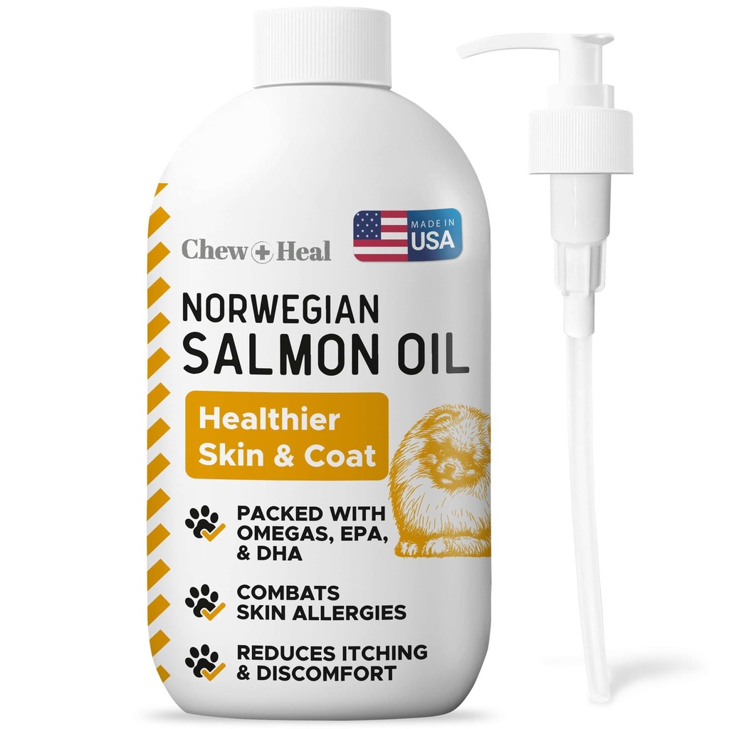 Losos olej pro psy a kočky, 32 oz - Omega- bohatý dodatek pro zdravou pleť & coat, Joint & Imunitation Support - All- Natural Fish Oil Liquid - Premium Pet Care, Made in USA