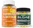 NEVISS Cukr bez kurkumin gumy + mořské řasy doplněk vápníku 600mg, vysoká absorpce, Vegan