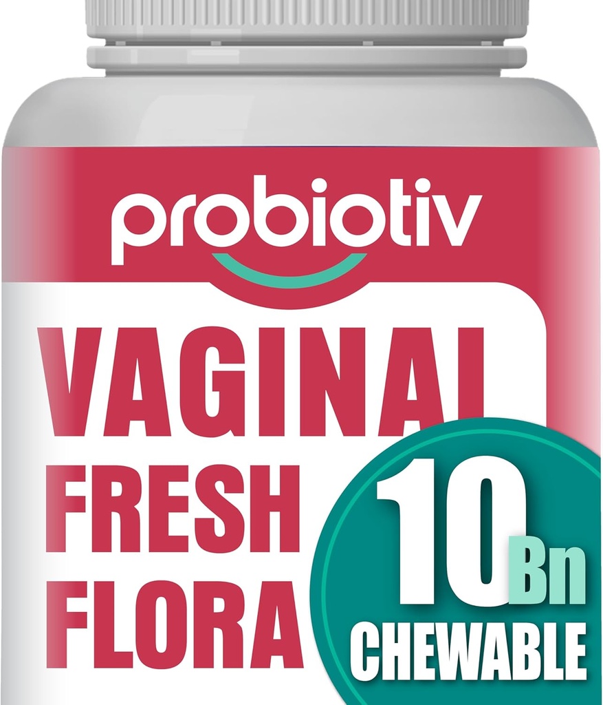 Žvýkací vaginální probiotika pro ženy 10 miliard CFU + organická prebiotika - podporuje vaginální zdraví, udržuje vaginální pH Balance & Promotes Feminine Freshness, Strawberry- ochucené tablety