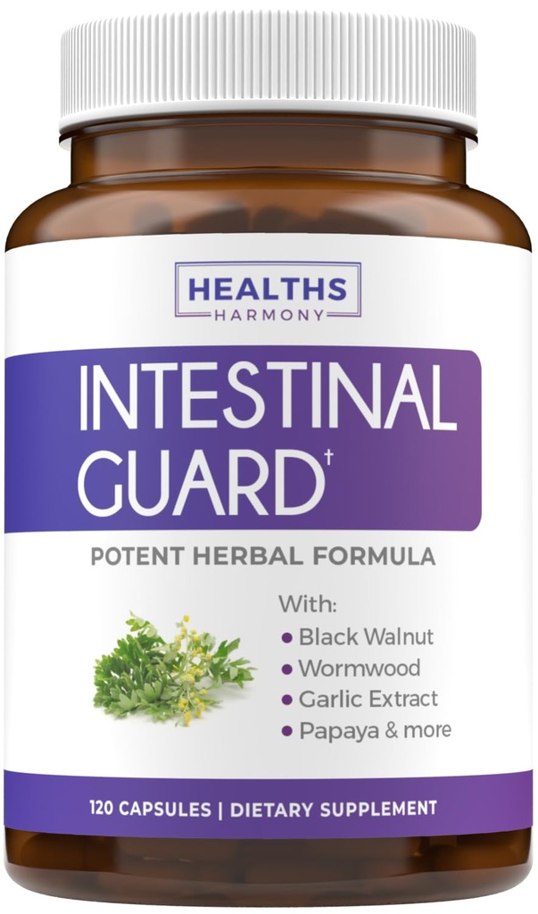Střevní stráž (Non- GMO) Udržovat střevní zdraví - Potenciální přírodní vzorec s Wormwood, Black Walnut, Goldenseal, Pau D 'Arco, Clove, Česnek, Více - Vše v jednom dodatku -120 Kapsle (Žádné pilulky)