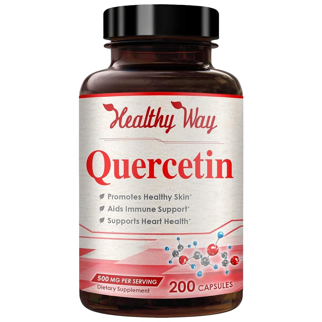 Vysoká síla Quercetin 500mg Kapsle - Jednou denně silný antioxidant Quercetin dodatek pro srdce stárnoucí kožní mozek a imunitní podpora - Vegan Friendly gluten- Free Made in the USA (200 Služeb)