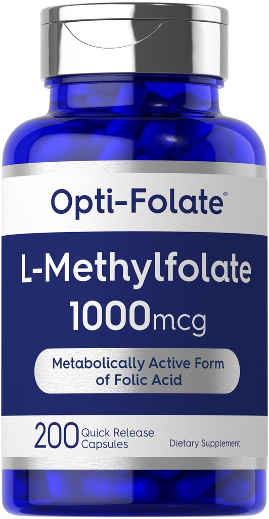 Carlyle L Methylfolát 1000mcg CLAS124; 200 Kapsle CLAS124; Value Size CLAS124; Optimized and Activated CLAS124; Non- GMO, Gluten Free CLAS124; Methylfolát, 5-MTHF CLAS124; by Opti- Folát