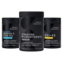 Sports Research Triple Strength Omega 3 Fish Oil - Neškodlivý doplněk rybího oleje w / EPA & DHA Fatty Acids, Creatin Monohydrát & Plant based Vitamin D3 K2 s kokosovým olejem