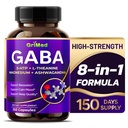 GriMed GABA 16,280mg - X15 Power with 5-HTP, L-Theanine, Magnesium, Ashwagandha - Relax & Obnovit, Support Sleep Well - Made in USA (150 Count (Pack of 1))