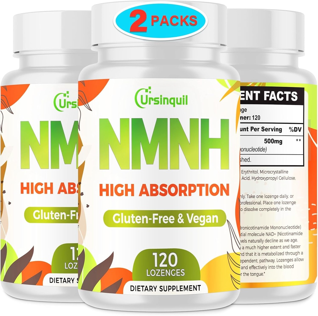 Sublingvální NMNH 500mg (Dihydronicotinamid Mononukleotid) (240 Servings, NMNH 500mg per Serving) NAD dodatek k posílení NAD úrovně v našem věku, pro antiaging, energie, imunita, zaměření - 2 Pack