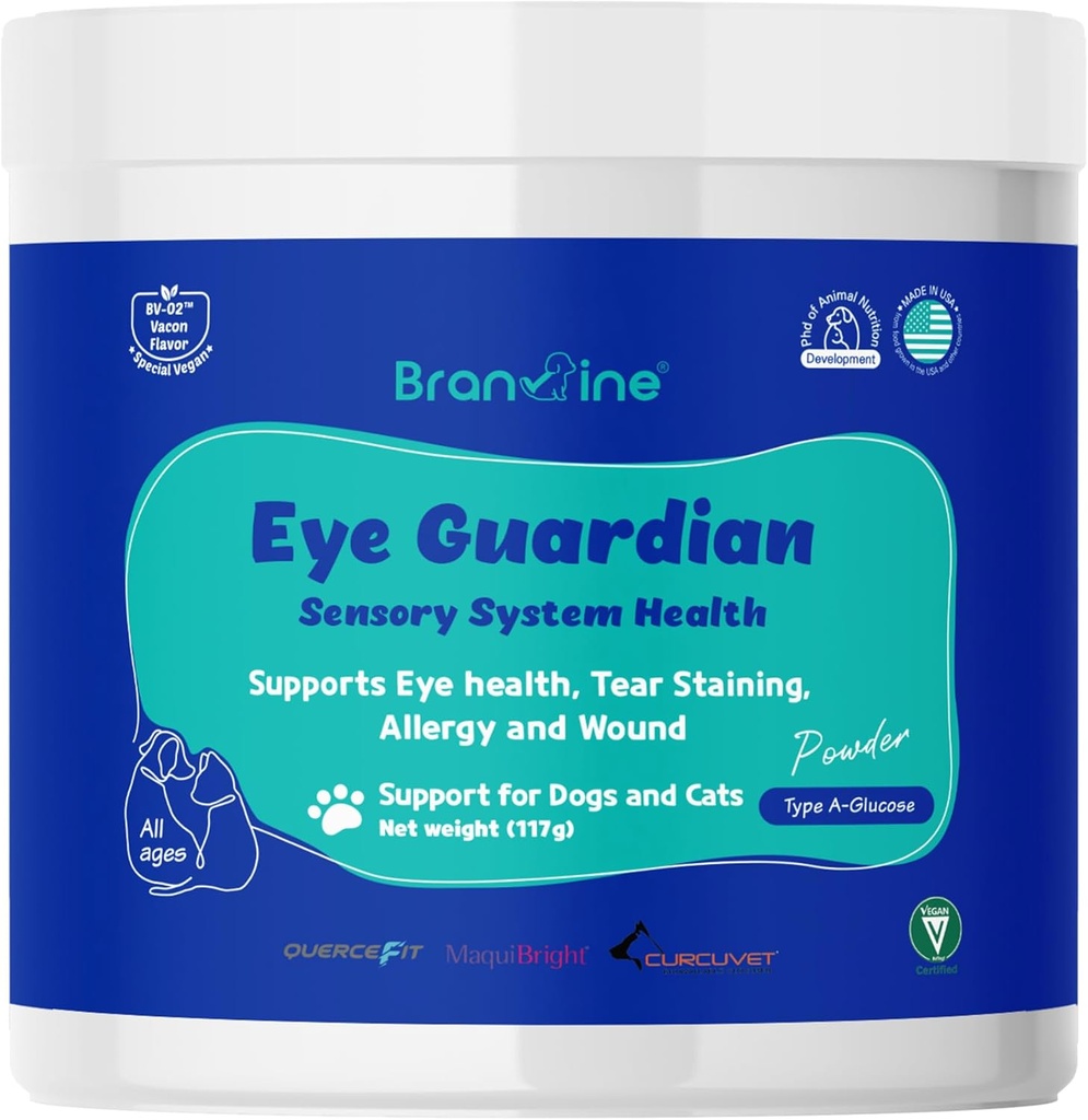 Oko Guardian pro kočky a psy - podporuje oční zdraví, slzení, alergie a zranění (117g) s MaquiBright (normální hmotnost)