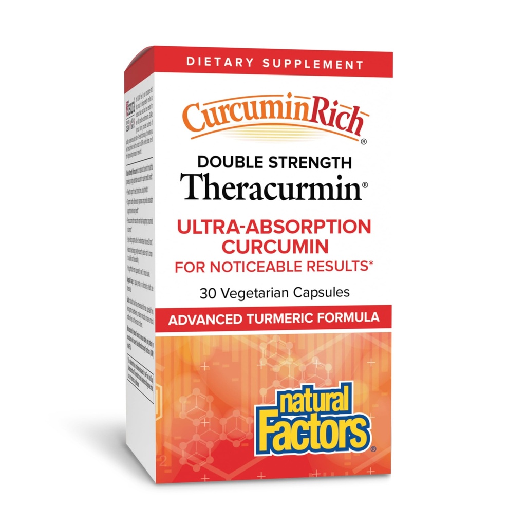 Přírodní faktory, CurcuminRich Double Strength Theracurmin, 60 mg, Just 1 tobolka Denní, Vhodné pro vyšší absorpci, 30 Počet (Balení po 1)