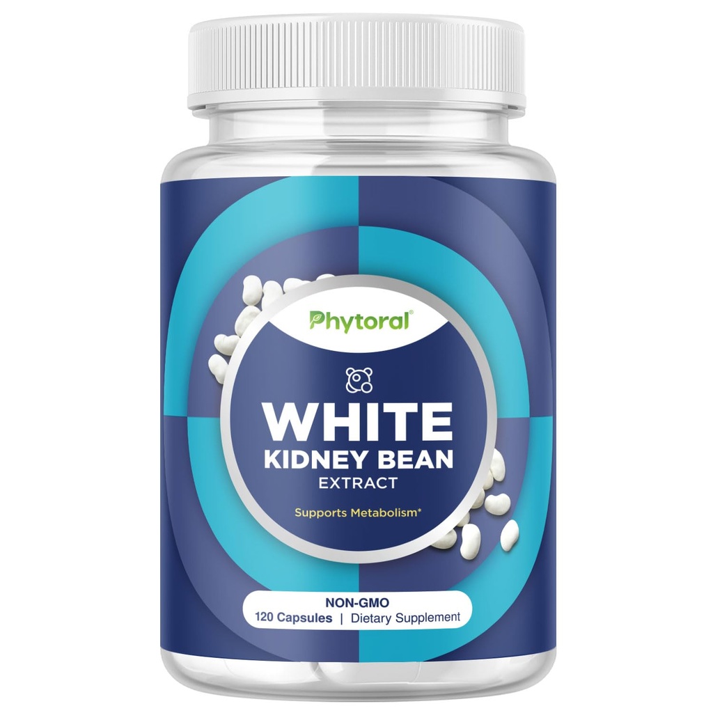 Phytoral White Ledney Bean Extract Carb Blocker - White Ledviny Fazole dodatek pro metabolismus Boost & Ease kalorie ze Starchy potravin - Karb Control doplňky - 120 Kapsle
