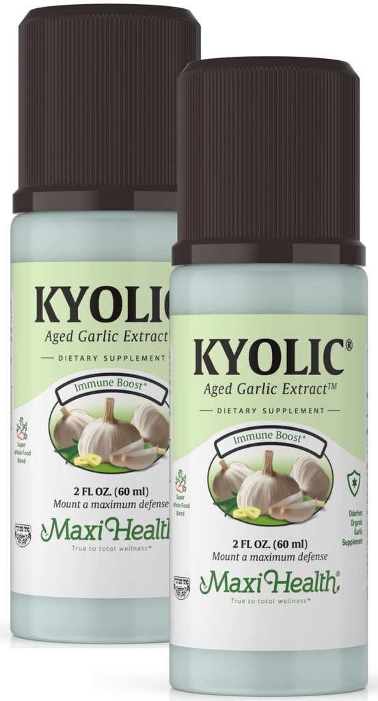 Kyolický Česnek Extract Liquid - Bezvodý Česnek doplňky - Organický Kylický Česnek - Organické Česnek doplňky pro zdraví srdce (2 Pack)