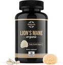 Organic Lions Mane Brain Support Dietní dodatek Premium Lions Mane Houba Extract - 90 Kapsle