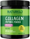 NATURELO Kolagen Peptid Powder, Hydrolyzované Kolagen Typ I & III, Kožní vlasy a společné zdraví - Neochucené, 16 Ounces current 124; 45 Servings