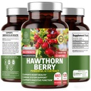 N1N Premium Hawthorn Berry Kapsle [Max síla, 2660mg] Všechny přírodní Hawthorn Extract Dodatek k podpoře imunity, 120 Caps