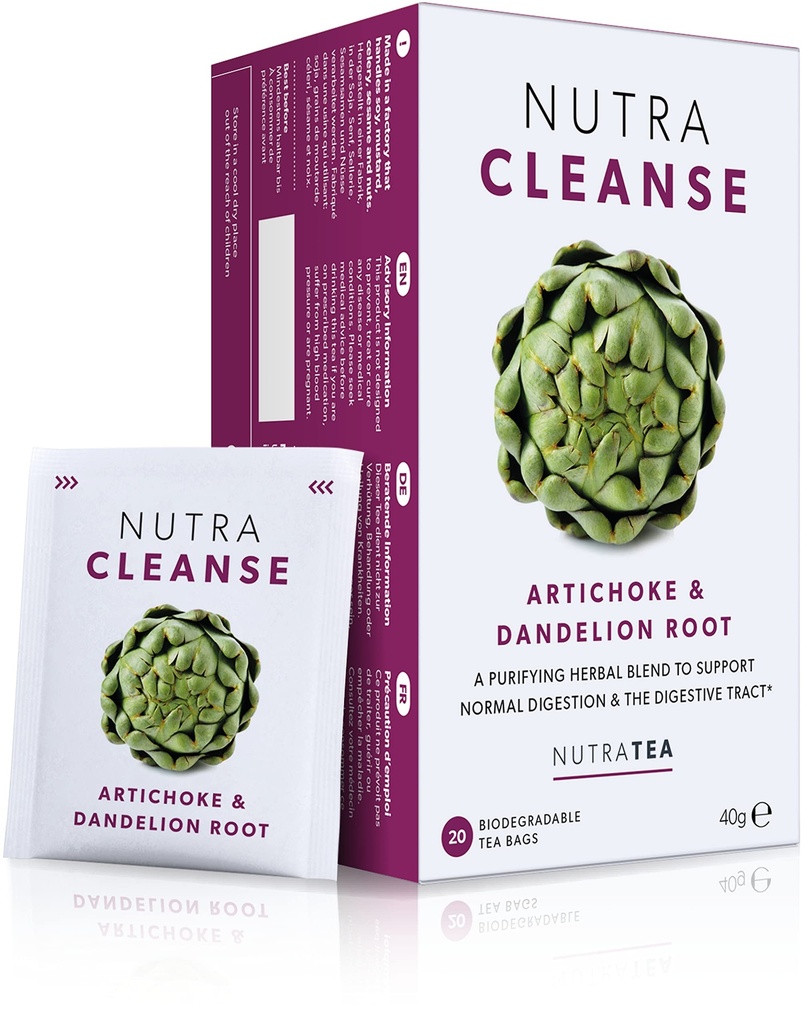 Nutra čaj NUTRACLEANSE - Detox čaj 124; Colon Cleanse čaj 124; Zácpa Teabags - Full Body Detox Cleanse - Zahrnuje kořen pampelišky & Burdock Root - 20 jednotlivě zabalené sáčky - Bylinné čaje (1 balení)