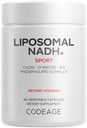 Codeage Liposomal NADH + Doplněk - NADH, Vitamin B12, D-Ribose jako bioenergetická ribosa, CoQ10-2-Month Supply - Liposomální dodávka - β-Nikotinamid Adenine Dinucleotide pilulky - Non- GMO - 60 Kapsle