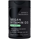 Sportovní výzkum Vegan Vitamin D3 5000IU (125 mcg) s Coconut Oil Oil 124; 100% Plant- based Vitamin D pro kosti, Joint & Imunitation Support Office 124; Carrageenan Free, Vegan Certified & Non- GMO ověřený (60 Softgels)