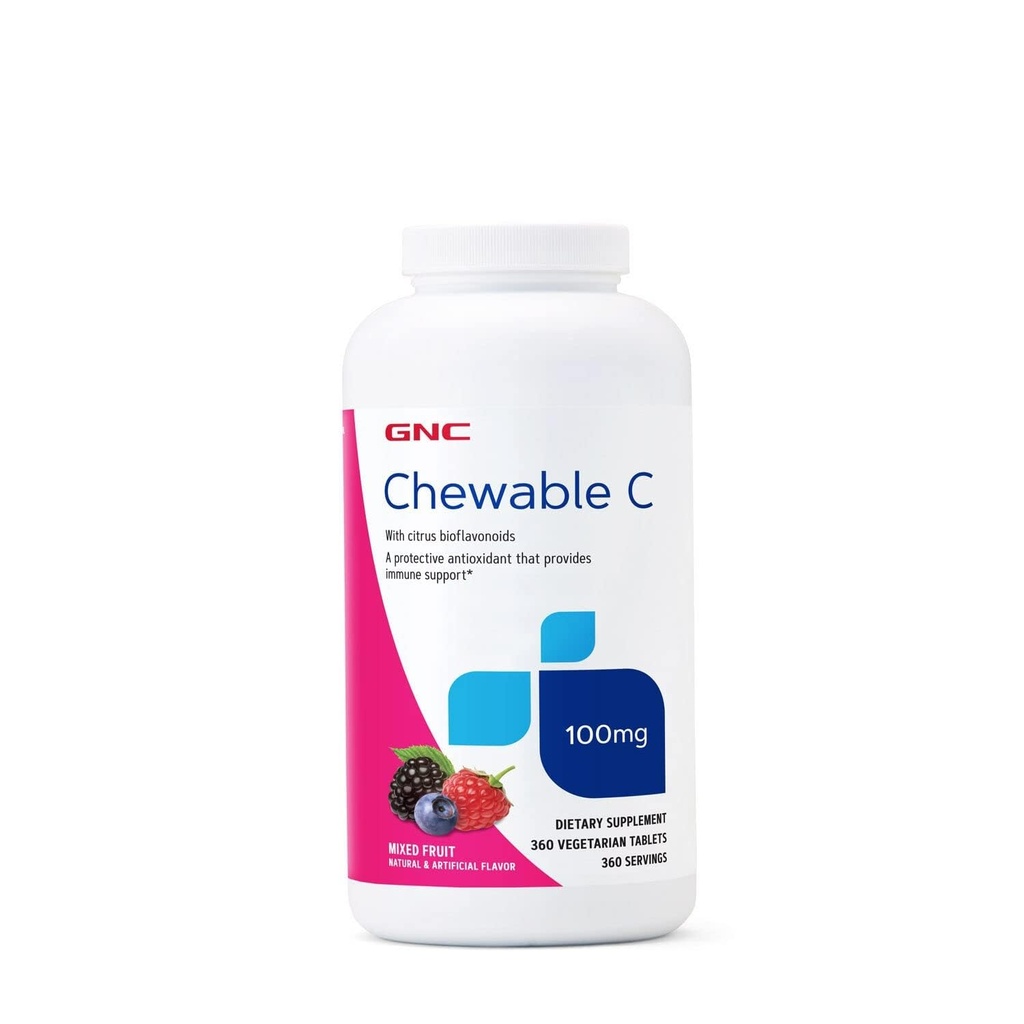 GNC vitamín C 100mg, poskytuje imunitní podporu, smíšené ovoce, 360 Služeb