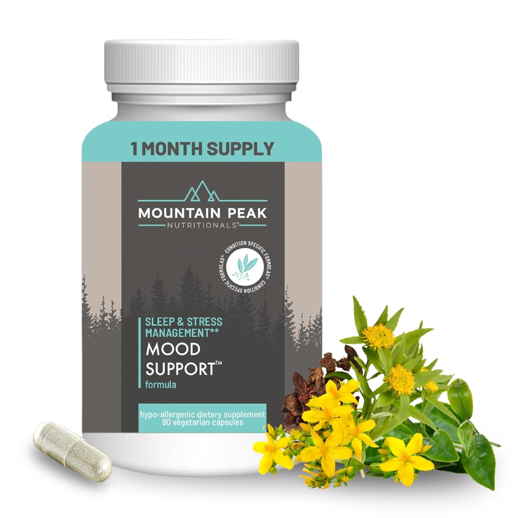 Mountain Peak Nutritionals Mood Support Formule - Podporuje hladiny serotoninu - hypoalergenní doplněk stravy (90 Vegetariánské kapsle)
