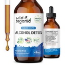 Wild & Organic Alkohol Detox Drops - Játra & Ledviny Čistota s mléčným Thistle, Chanca Piedra Stone Breaker - Anti Alkohol Complex pro jaterní čištění Detox - Vegan, No Sugar & Additives - 4 fl oz