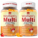 Womens Multivitamin Gummy s Omega 3 PHARDHA / EPA), Vitamin D3 K2, vápník, Inositol, Denní Womens Vitamin A C E B Complex, L- methylfolát, Methyl B12, bez cukru Metylované Multivitaminy Minerály, 120Cts