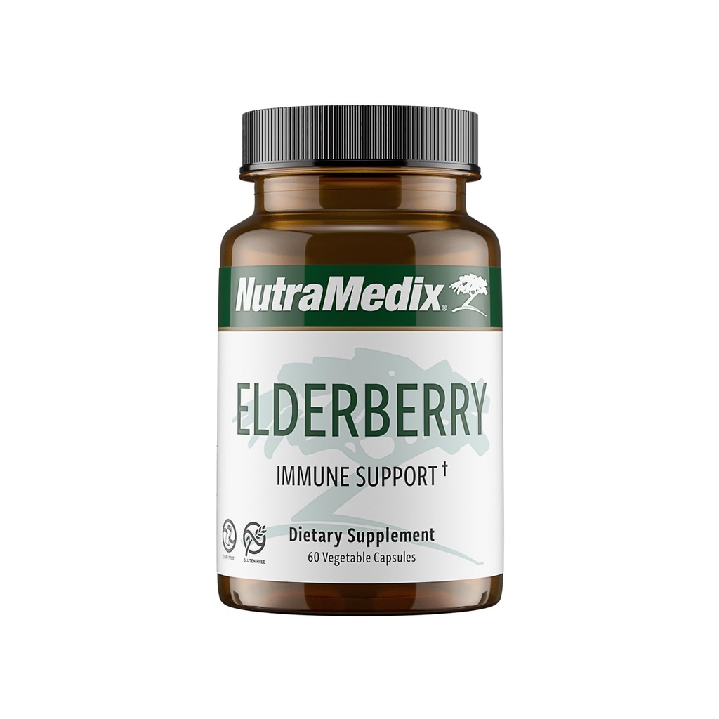 NutraMedix Elderberry Antioxidanty Dodatek Kapsle - Elderberry Extract na podporu zdravé zánětlivé odpovědi, Denní imunitní podpora a Bowel zdraví (60 Kapsle)
