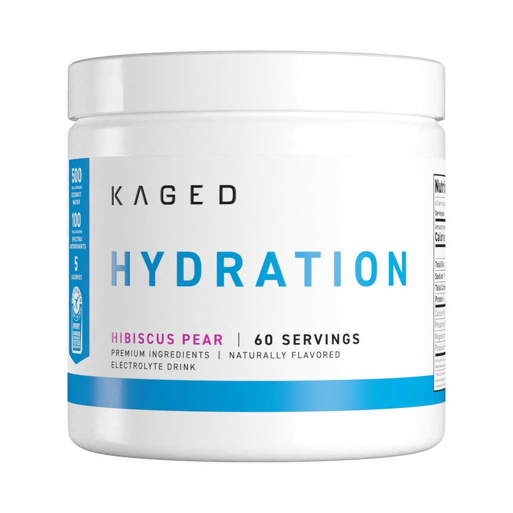 Kaged Hydration Electrolytes Powder 124; Hibiscus Pear 124; Hydray- Charge sportovní nápoj Mix 124; Pre, Post, Intra Workout 124; Low Carb, Vegan, gluten zdarma 124; doplňky pro muže a ženy 124; 60 Služeb