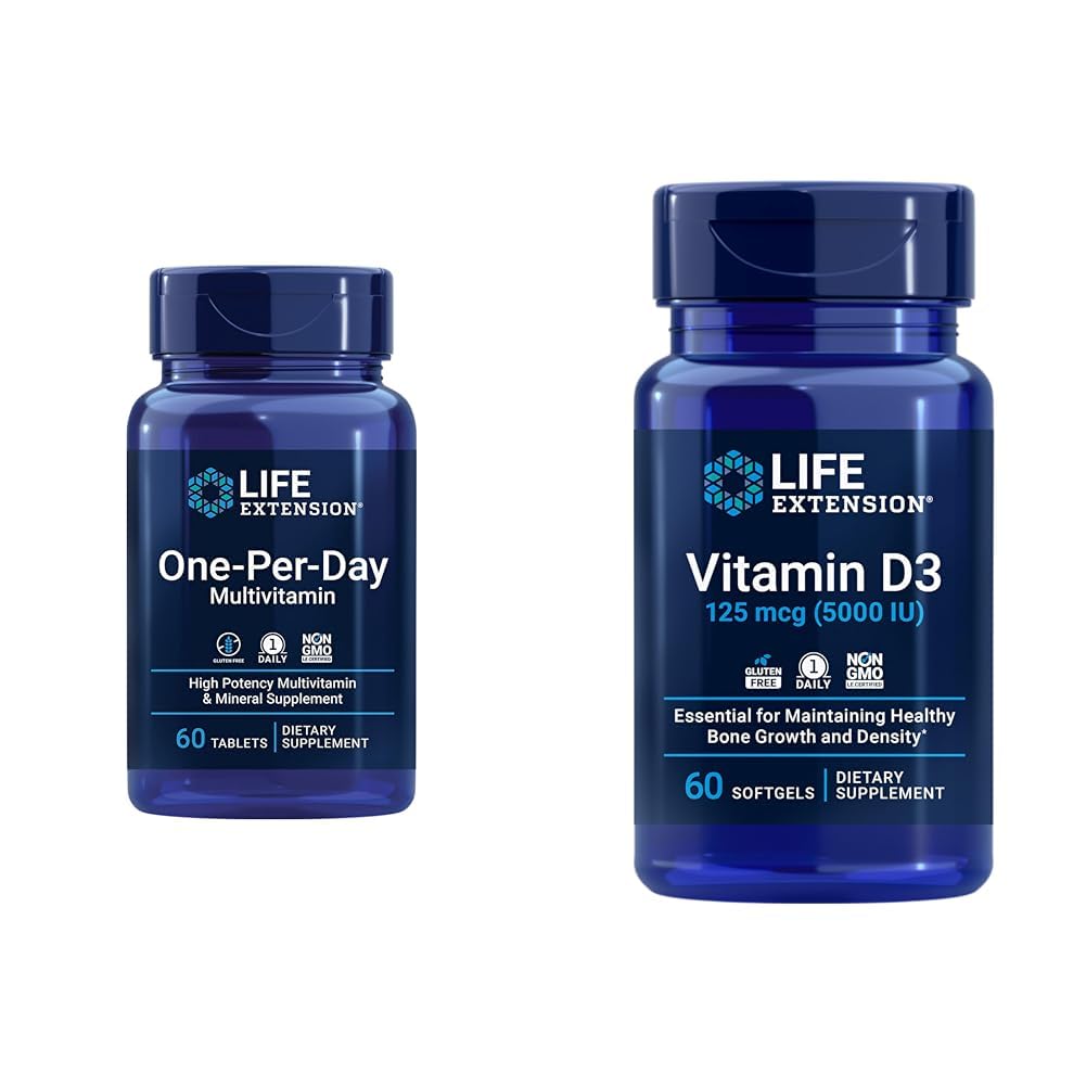 Life Extension One- Per- Day Multivitamin - Baleno s více než 25 vitamíny, minerály a rostliny extracts & vitamín D3 125 mcg (5000 IU), zdraví kostí, výkon mozku, imunitní systém podpora