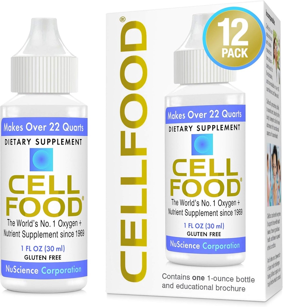 Cellfood Oxygen Boost - 1 fl oz, 12 Pack - Liquid Oxygen dodatek - Gluten Free, Cert. Kosher