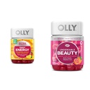 OLLY Extra Strength Daily Energy Gummy, Kofein zdarma, 1000mcg vitamín B12, CoQ10, Goji Berry & nepopiratelný Beauty Gummy, pro vlasy, kůže, hřebíky, Biotin, Vitamin C, Keratin, Žvýkací doplněk