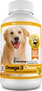 Amazing Omega 3 pro psy - Omega 3 Rybí olej pro psy doplněk pro Itchy Skin Relief pro suchou pleť a horké Spots a Shedding Coat s EPA a DHA Fatty Acids - 120 Losos Flavor Chews