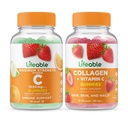 Živý vitamin C 1050mg + kolagen & vitamin C, Gummies Bundle - Great Toasting, Vitamin dodatek, gluten zdarma, GMO zdarma, Žvýkací žlab