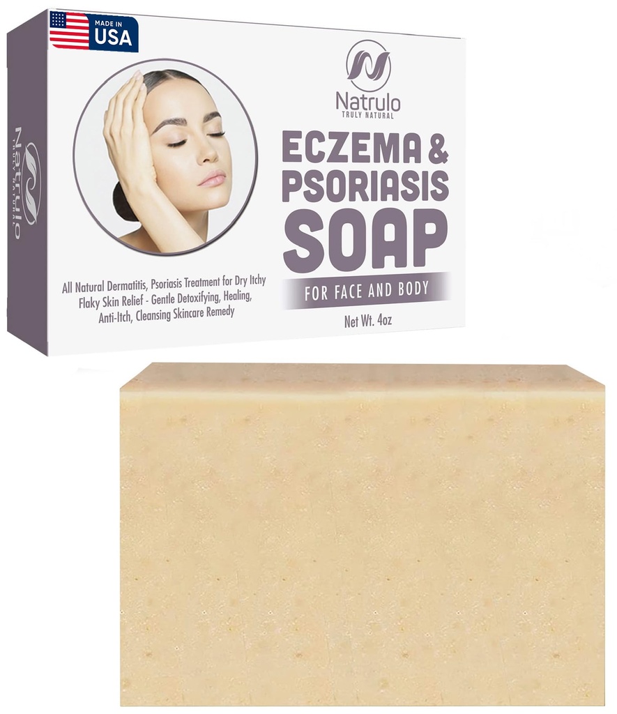 Eczema mýdlo Bar pro obličej a tělo - Všechny přírodní Dermatitida, Psoriáza Léčba pro suché ltchy Flaky kůže Relief - Jemné detoxikační, hojení, Anti- Itch, Čištění péče o pleť Remedy - Eczema mýdlo Bar