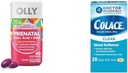 OLLY Ultra síla Prenatal Multivitamin Softgels s podporou rozvoje mozku + Colace Clear Stool Softtener Kapsle, 28 Počet