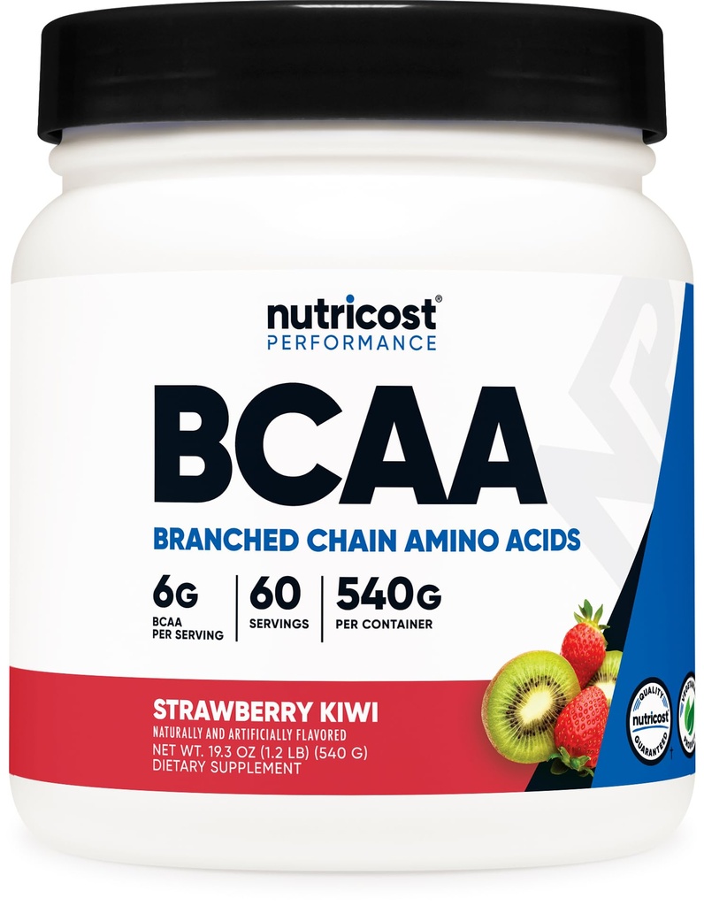 Nutricost BCAA Powder (Strawberry Kiwi) 60 Servings - Optimální 2: 1: 1 Poměr