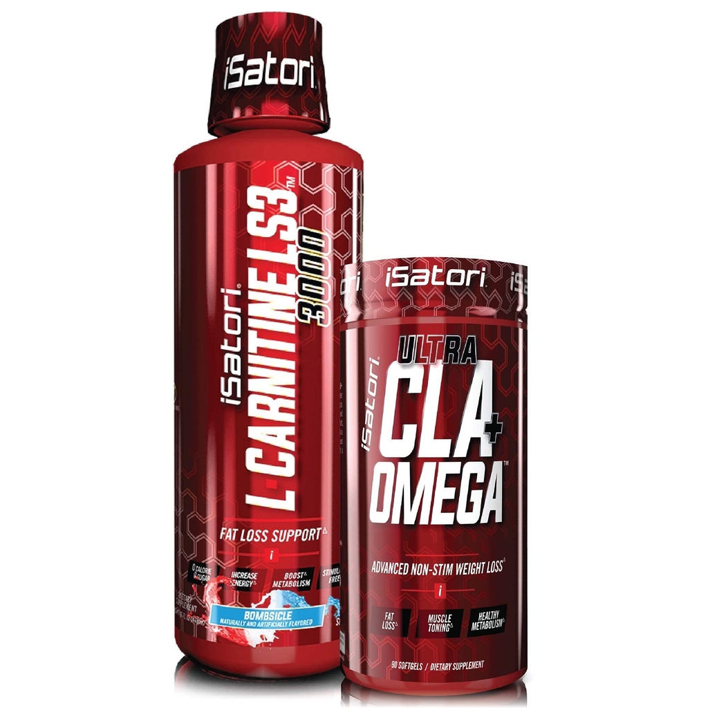 iSatori L- karnitin LS3 Bombsicle 3000mg (32 Servings) & iSatori Ultra CLA (90 Softgels)