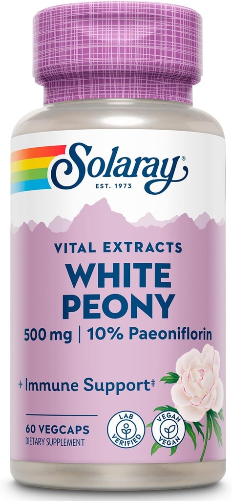 SOLARAY White Peony Root Extract 124; 60 VegCaps