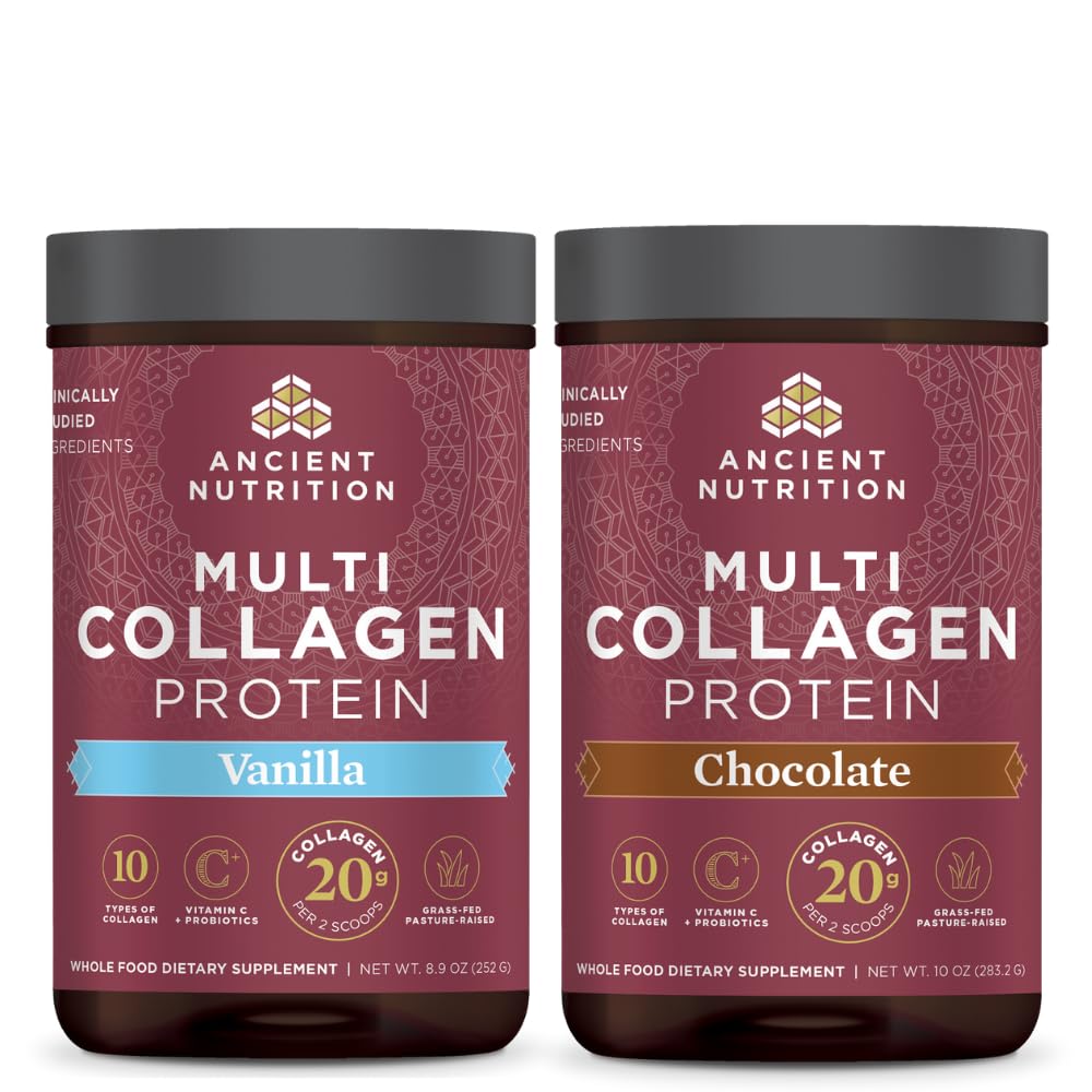 Antická výživa Multi kolagen protein Powder, Vanilla, 24 Servings + Multi kolagen Protein Powder, Čokoláda, 24 Servings