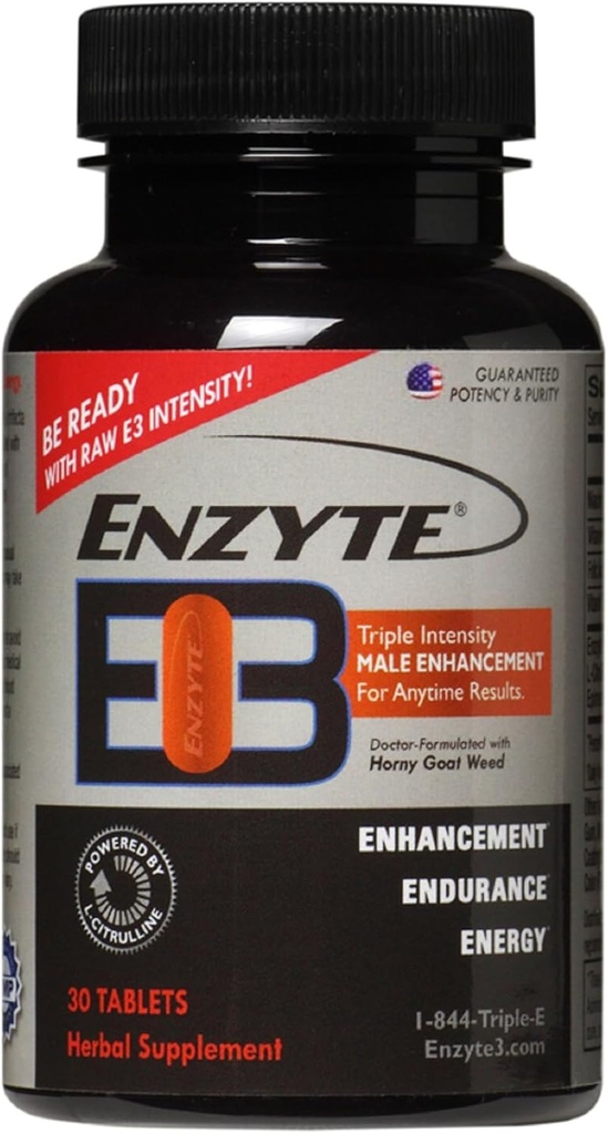 Enzyte3 ® Men 's Vitality & Performance Support - Energy, Stamina, Endurance - with L-Citruline, Epimedium, Guarana Seed Extract & More - 30 Tablet