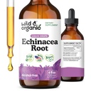 Wild & Organic Echinacea Drops - Imunitate Supplement with Echinacea Angustifolia - Liquid Root Extract Tincture - Vegan, Cukr & Alcohol- Free - 4 fl oz