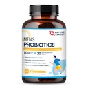 CÍLOVÉ PRObiotika NATURY pro muže Digestivní zdraví s enzymy a prebiotiky, 100 miliard CFU, Pánské Probiotika se Saw Palmetto & Cranberry pro Prostate & Urinary Tract Health, 90 VeggieCapsules