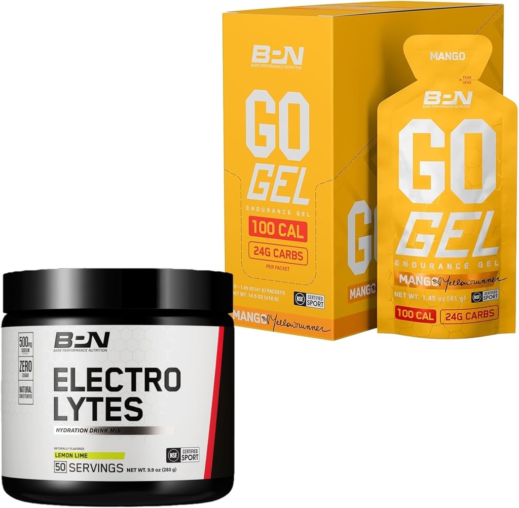 BPN Electrolytes Hydration Drink Mix & Go Gel Endurance Gel Mango Bundle